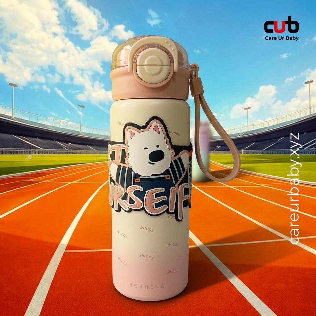 SMILE BABY Kids Insulated Water Bottle with Straw & Flip